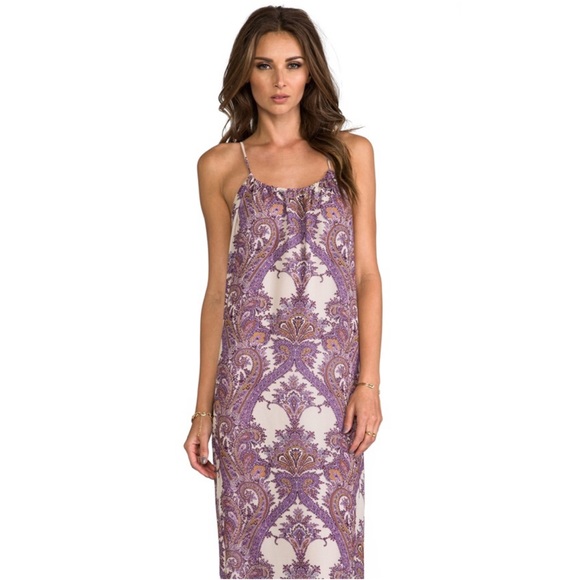 Revolve Sayrd Maxi Dress in Purple Paisley NWT - Picture 2 of 11